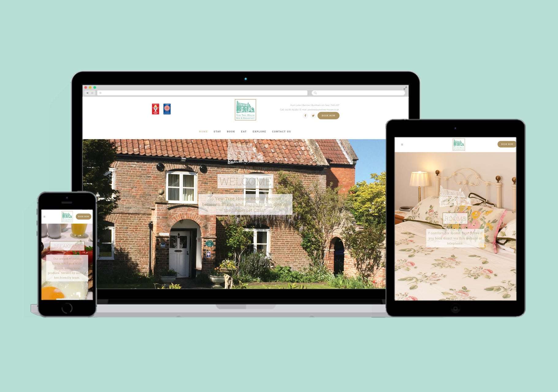 Yew Tree House Bed and Breakfast – Website, Business Card Design Project by Design Hive
